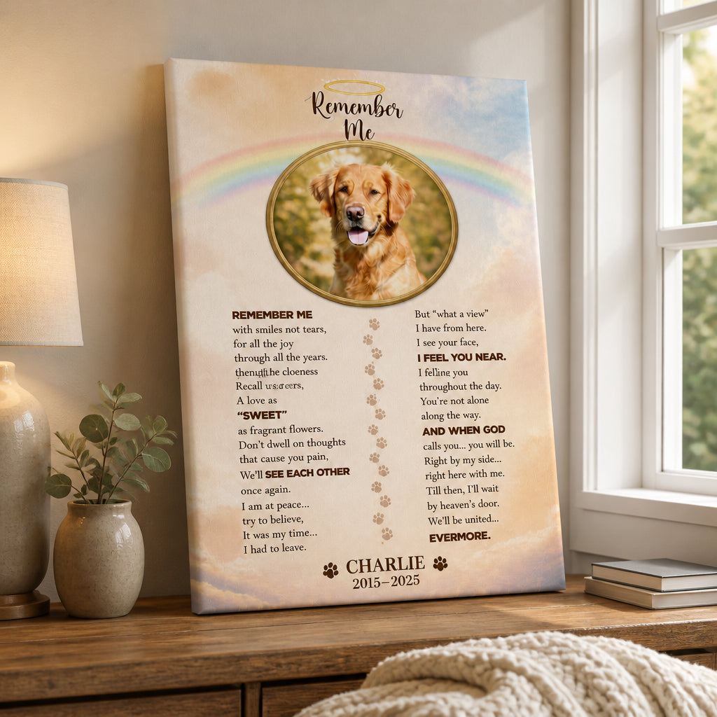 Pet Memorial Canvas – Remember Me Poem with Photo, Name & Years - Personalized Canvas 9748bc51-e1a9-4d66-b19b-048bc0acc03f.jpg
