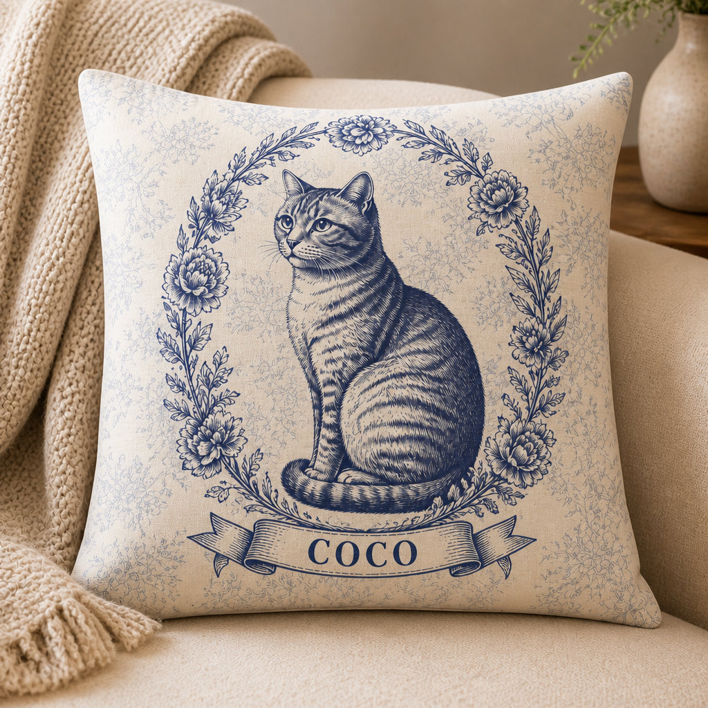 Toile Cat Cameo Personalized Pillow - Personalized Pillow 97499bc6-fbc9-4a62-b78e-9e037eaeaaa0.jpg