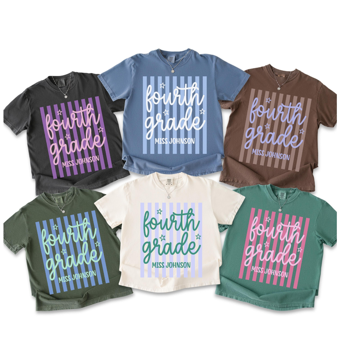 Comfort Colors Custom Fourth Grade Teacher Shirt, 4th Grade Teacher Team Shirts, Personalized Fourth Grade Shirt, Gift For New Teacher 978db440-c8e2-4557-b5c8-7886d3d1cc61-2.png