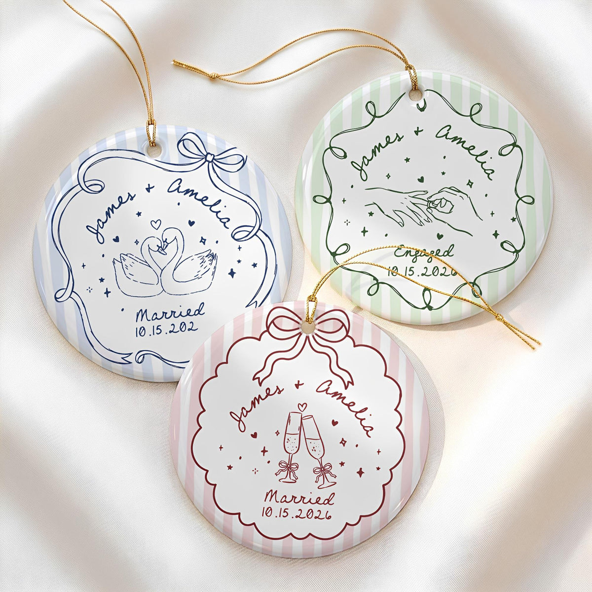 Personalized Wedding Keepsake Ornament – Custom Couple Names and Date Ceramic Engagement or Newlywed Gift 97901964-b5c6-493c-a73a-c136227da191-1.jpg