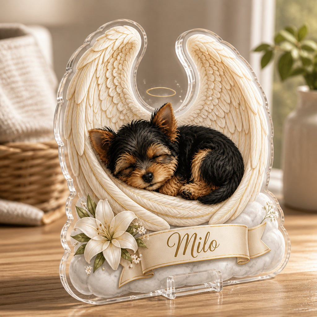 Angel Wings Pet Memorial Acrylic Plaque — Custom Photo Portrait & Name - Personalized Acrylic Custom shape Standing 1 layer (FS) 9793d69e-ae96-4bf1-aa9f-7b3eec686e09.jpg