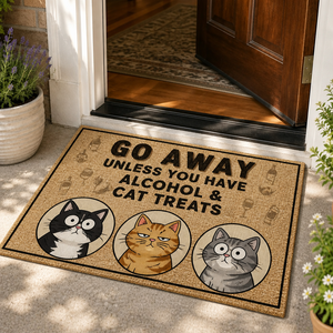 Go Away Unless You Have Alcohol & Cat Treats – Custom Cartoon Pet Doormat - Personalized Doormat 97ae0779-783a-4a0b-a87e-b7479a982312.png