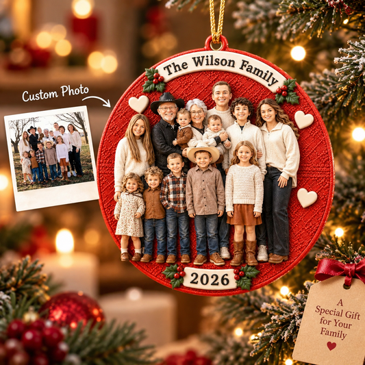 Custom Family Portrait Ornament, 3D Relief White Acrylic Christmas Ornament, Personalized Family Photo Keepsake, Holiday Gift for Family 97b06a8d-dc05-4063-b82a-f1a59a7dfdce-hgfj.png