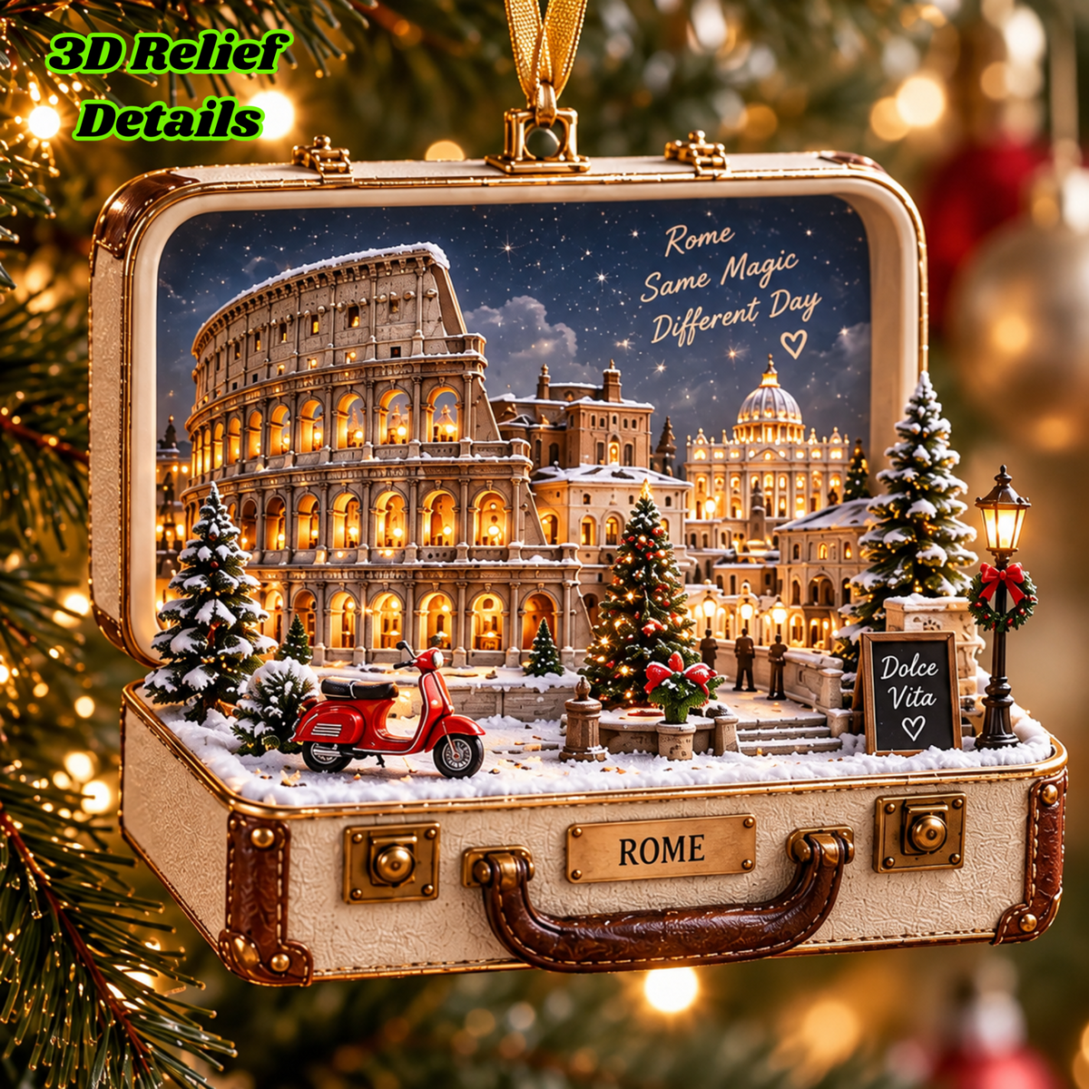 Personalized Rome 3D Suitcase Ornament – Custom Name Colosseum Christmas Keepsake for Italy Lovers & Travelers 97daf251-fe76-4c87-acf0-611871b30932-mockup-annotated-1789439828628.png
