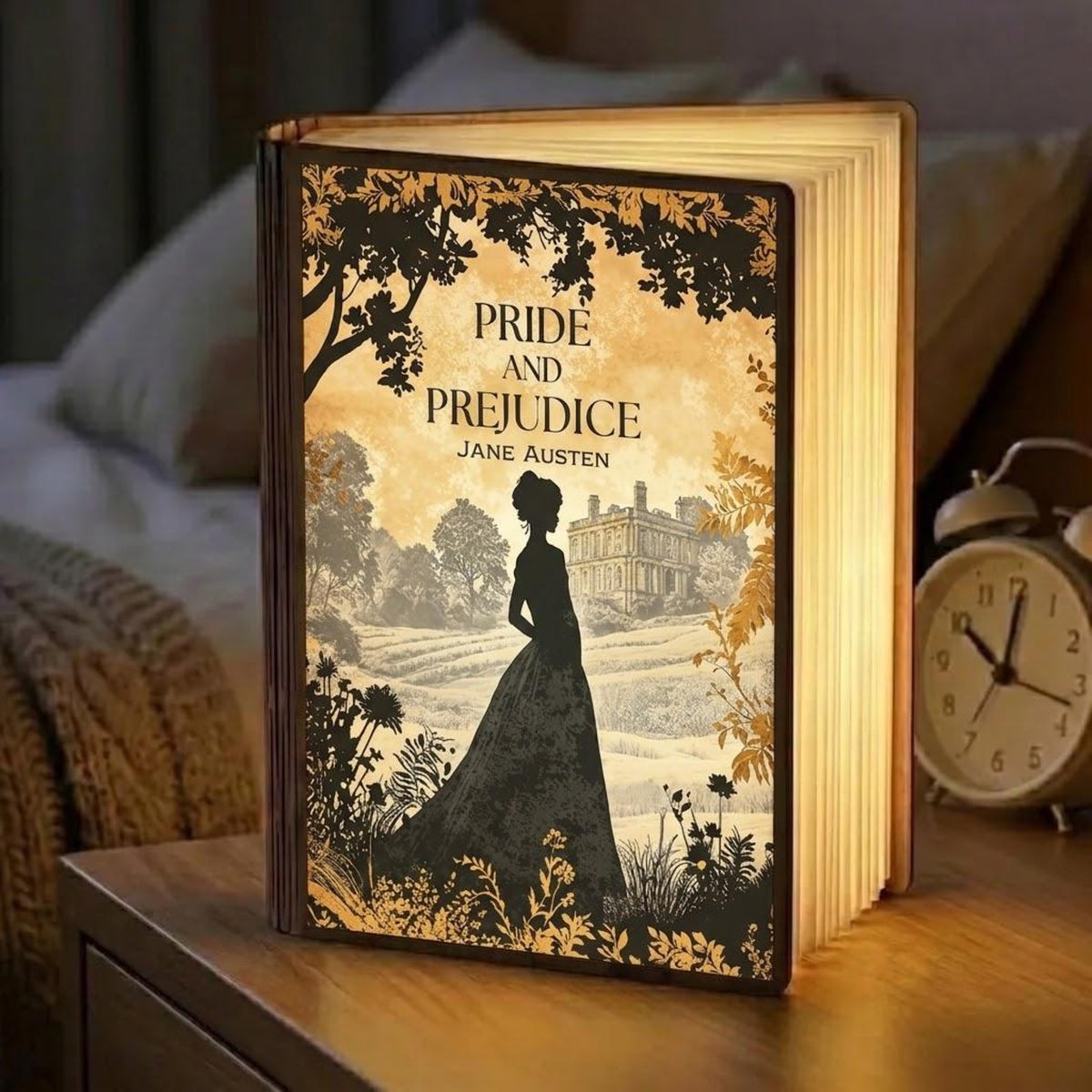 Pride and Prejudice Lamp, Jane Austen Book Lamp, Wooden Folding Book Light, Classic Novel Night Lamp, Classic Literature Decor, Bookish Gift 97dca9d3-5977-4960-8f0d-0fc00f0b3f4c-1.jpg
