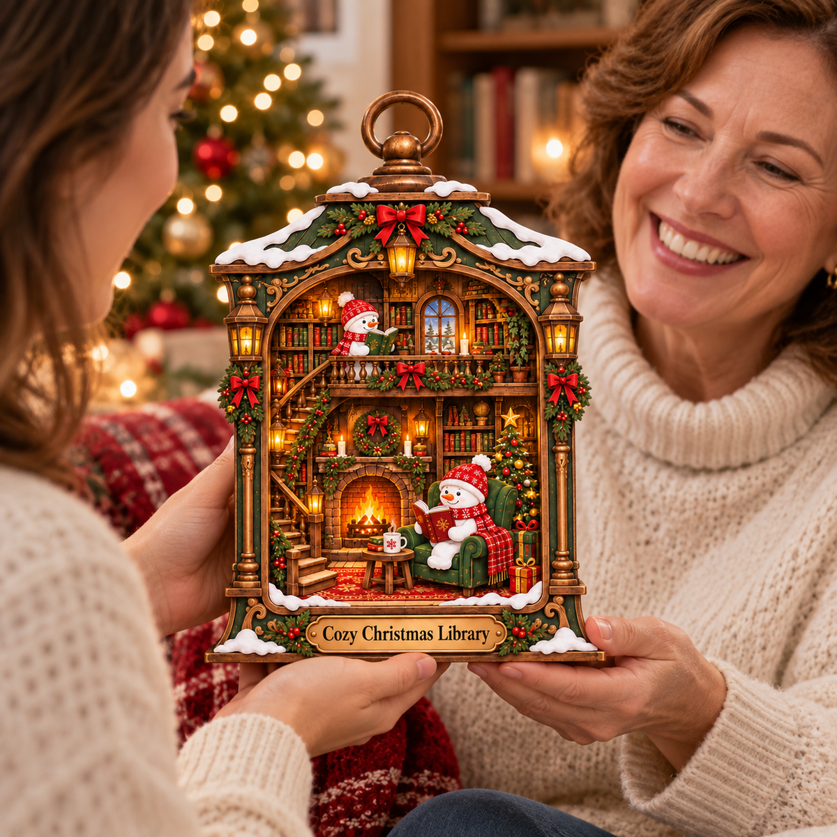 Snowman Library Lantern Wooden Block, Cozy Winter Christmas Decor, Book Lover Shelf Sign, Reading Lover Gift, Bookish Christmas Gift 980440fd-087d-46ad-9cfb-72ce3d7f3867-Cozy-Christmas-Library-Gift-Exchange-3.png
