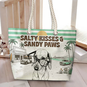 Salty Kisses & Sandy Paws - Personalized Beach Bag - Summer Gift, Beach Bag For Dog Lovers 98367bec-7af4-4ce6-a7a8-b78bc033c6d6-3.jpeg
