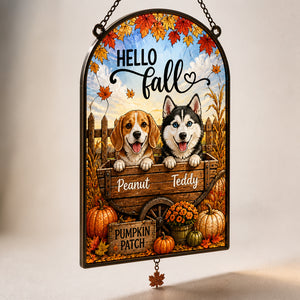Hello Fall Pet Portrait Garden Flag - Personalized 1 Layered Suncatcher with Charm 984da2ea-5f87-4681-ba49-b1e4aa34d041.jpg