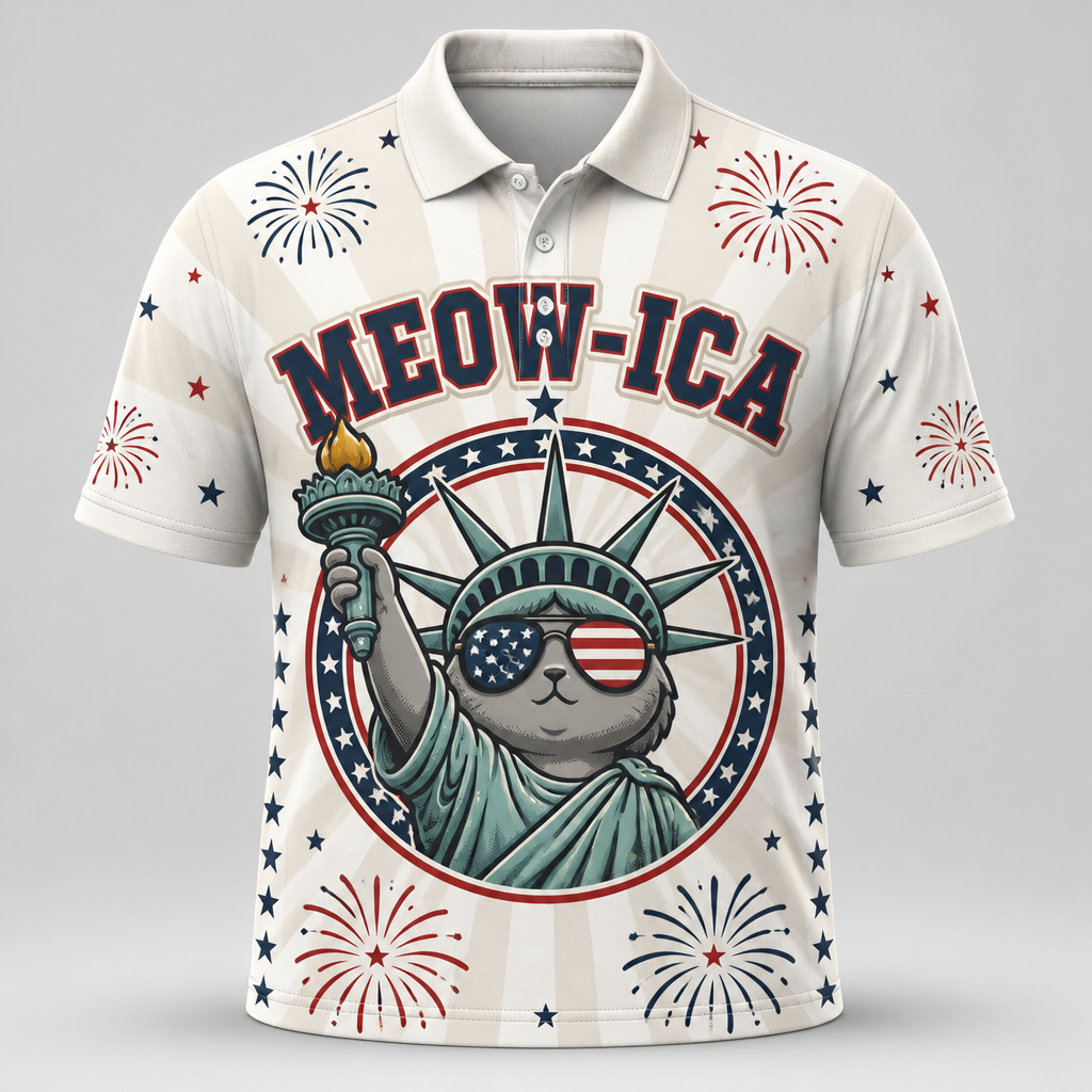 MEOW-ICA Patriotic Cat AOP Polo - Polo shirt - All over printed 98551370-28d8-475e-b7a3-c56267449af0.png