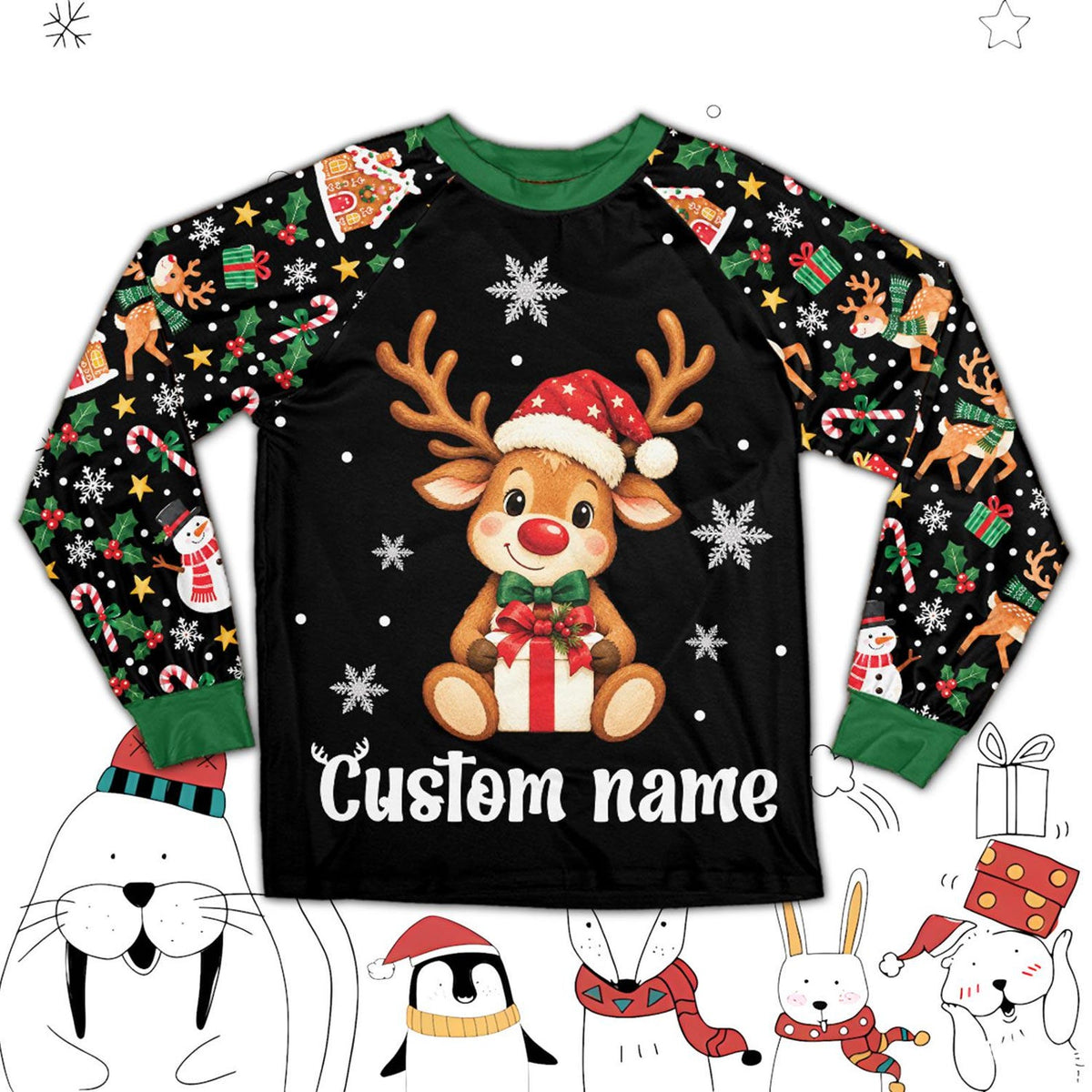 Personalized Reindeer Christmas Pajamas Set, Custom Name Xmas PJs, Gingerbread House Snowman Matching Family Sleepwear, Holiday Lounge Gift 985956ab-ccb7-42fc-a98e-8379dff4c38f-il_1588xN.8622917925_cwfi.jpg