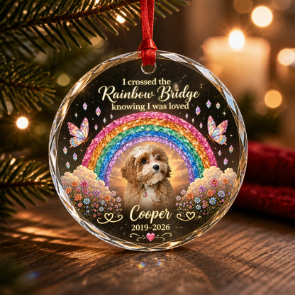 Rainbow Bridge Pet Memorial Crystal Ornament – Photo, Name & Years - Personalized Crystal Ornament 985cbde1-956a-4984-917c-604019e5accb.jpg