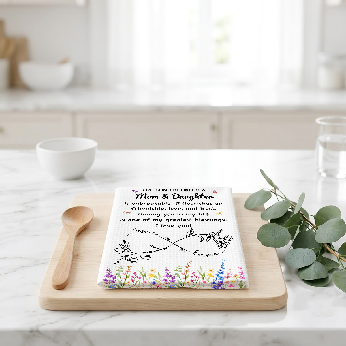 Mom and Daughter Unbreakable Bond - Personalized Name Waffle Weave Kitchen Towel, Housewarming Gift 986bc431-23a0-4e3a-972a-8dc546c2876a-2-33-.png