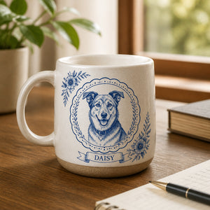 Delft Blue Custom Pet Portrait Pottery Mug - Personalized Pottery Mug 9871ac83-f40d-40af-a65b-cb01efe68d9d.jpg