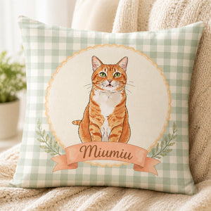 Custom Cat Portrait Pillow – Scalloped Medallion Gingham - Personalized Pillow 987809b1-f3ed-4c31-9ef1-22b3423f8cbd.jpg