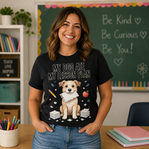 Teacher Humor Chalkboard Dog Tee - My Dog Ate My Lesson Plan - T-shirt 987c1f47-fe40-49be-9621-a010489d0058.jpg