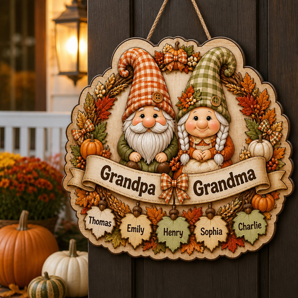 Autumn Gnome Grandparents Wood Sign – Personalized Grandkids Names - Personalized Wood Sign 9881c7a3-7291-43e4-857e-f04d4b8e3591.jpg