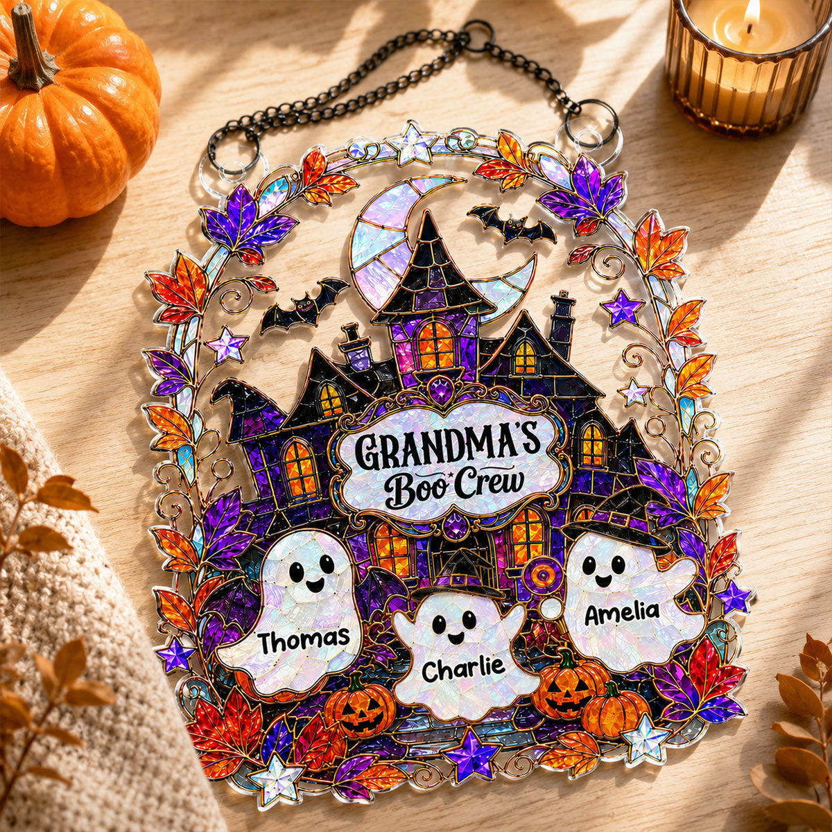 Grandma's Boo Crew Haunted House - Personalized Acrylic Window Hanging - Halloween Decoration For Grandma 98855ab9-9fa6-4fe4-aa28-faf1ae941e74-banner-5.jpg