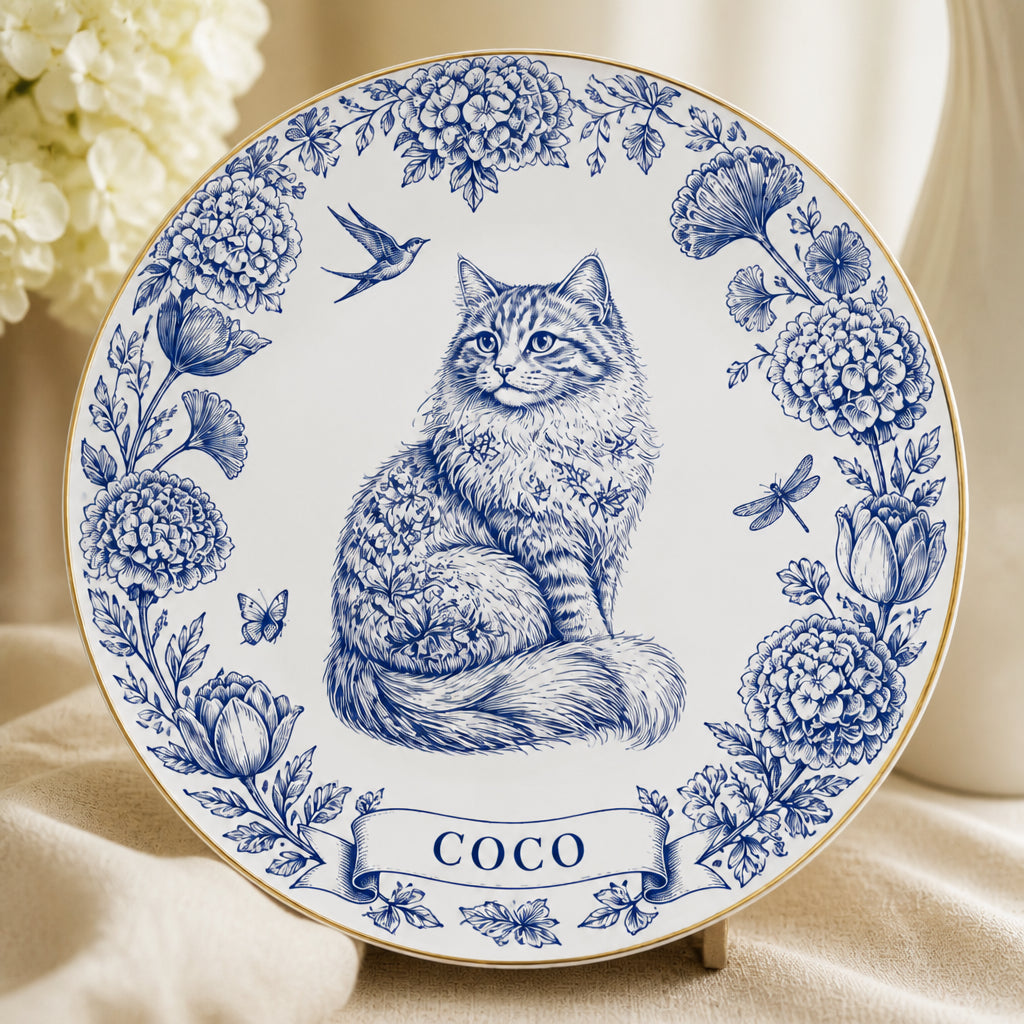 Chinoiserie Cat Name Plate – Personalized Delft Blue Floral - Personalized Personalized Ceramic Plate 988d8ed6-0543-429d-bc4e-d52c50f9c8f7.jpg