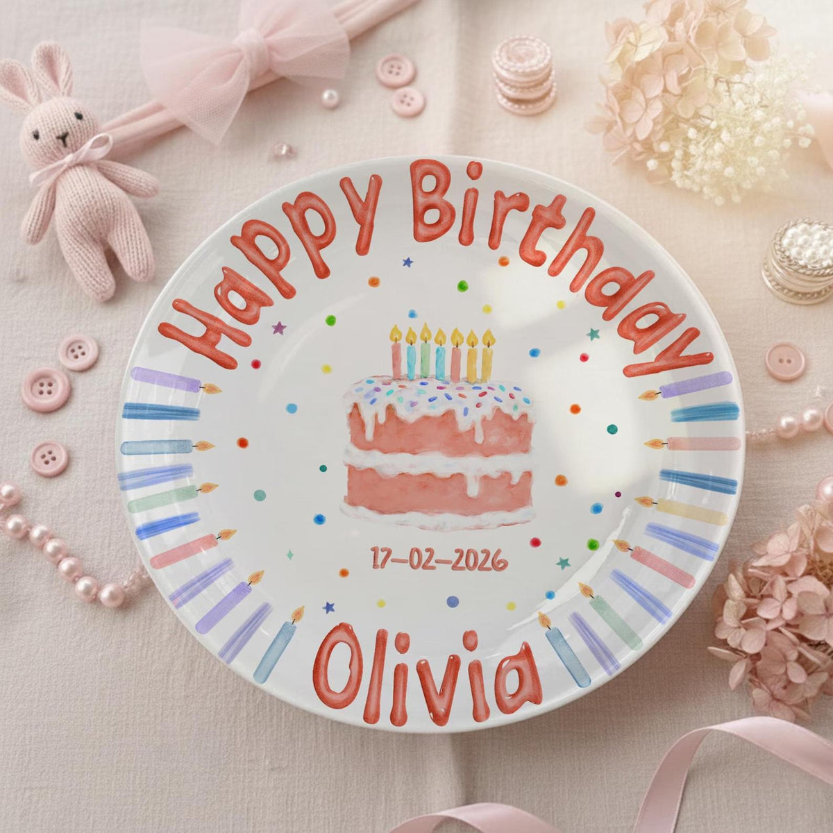 Personalized Birthday Plate Custom Name, Happy Birthday Ceramic Keepsake Gift, Kids Party Decor, Unique Birthday Gift for All Ages 98921042-401c-4f24-a329-b71a6f4b6729-3.jpg
