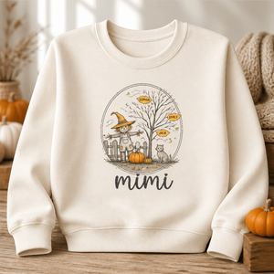 Autumn Scarecrow Grandma Title & Grandkids Names Sweatshirt - Personalized Sweatshirt 98bee22a-344c-4f39-a8dc-b3d319f4736a.png