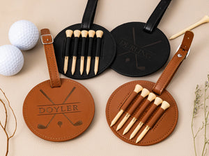 Engraved Leather Golf Bag Tag Gift with Golf Tees, Personalized Golf Tee Holder, Custom Golf Accessories, Groomsmen Gifts, Golf Gift For Men 98d55639-d1e5-4251-a1be-e6d9903c9889-vfdxs-2-.webp