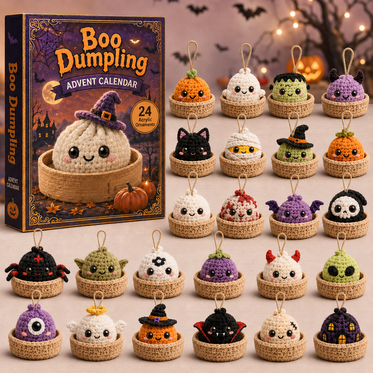Boo Dumpling Halloween Advent Calendar 2026 - 24-Day Festive Countdown, Acrylic Charms Blind Box - Gift For Crochet Lovers 98d9e554-1023-4703-a888-08eb8fa0335f-boo-dumpling-box-charms.png