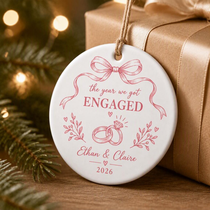 Engagement Ceramic Ornament, Personalized Couple Christmas Keepsake, The Year We Got Engaged Proposal Gift 98e45a30-765e-4001-812a-25b1d39cdde2-10_converted.png