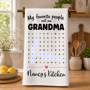 Grandma's Favorite People Word Search Puzzle - Personalized Name Waffle Weave Kitchen Towel, Housewarming Gift 98ee82cf-705c-4ab6-ba90-cfdda5c060a4-5daeb138-578a-4c39-8402-43d77419b228.png
