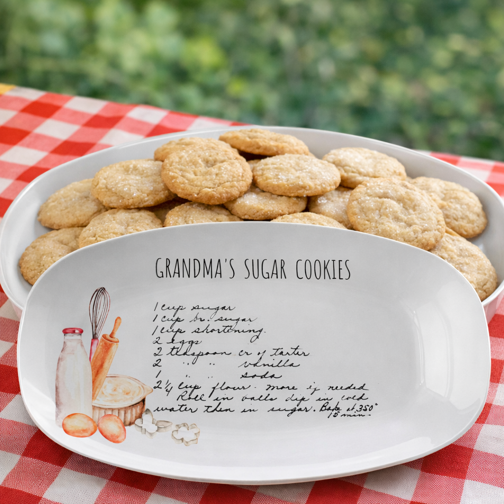 Custom Handwriting Recipe - Personalized Platter - Christmas Gift For Mom, Grandma