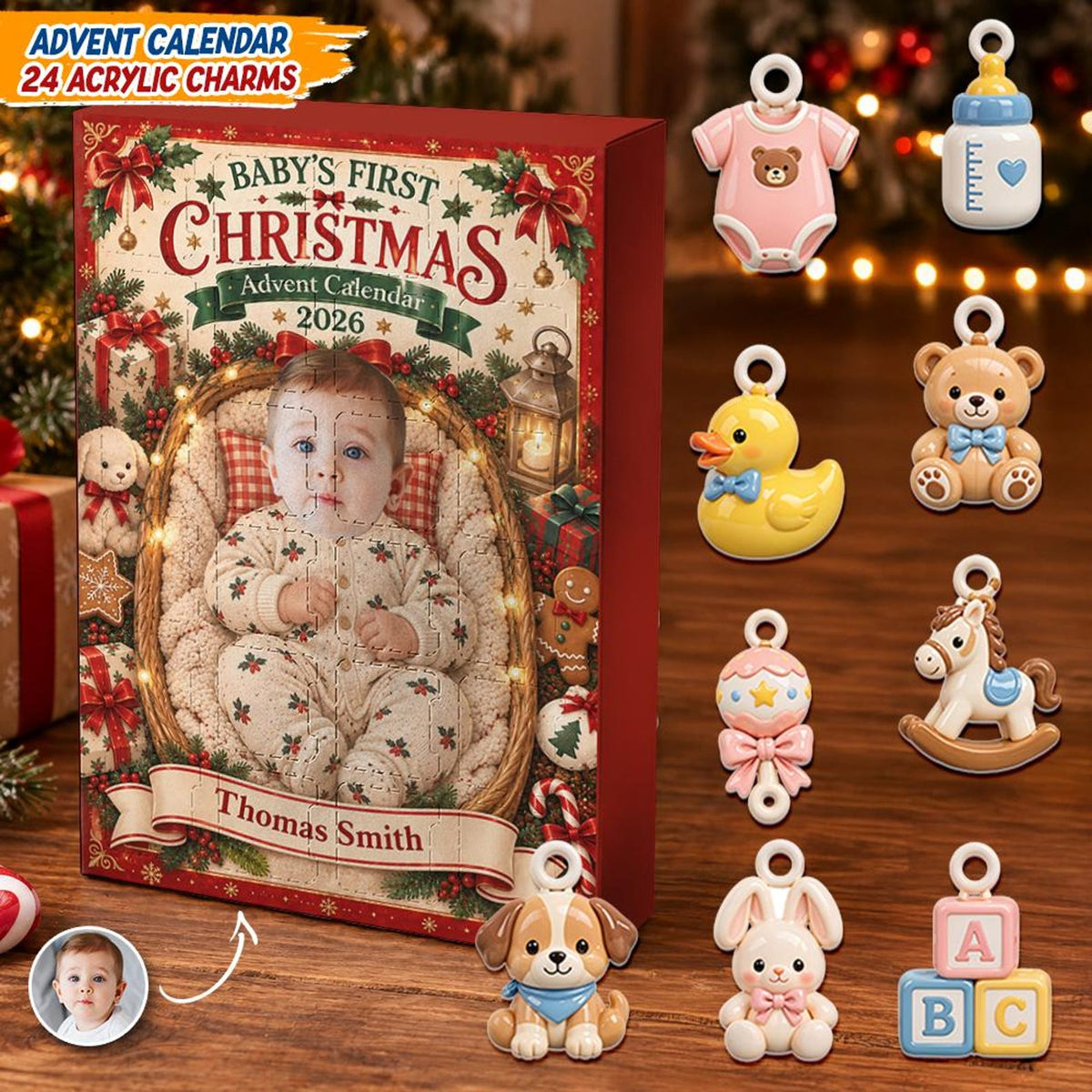 Baby First Christmas Advent Calendar, Personalized 24 Acrylic Charms, Custom Photo Keepsake, 2026 Countdown 9901b35c-0b60-4109-ac53-4ab8fa62b72a-il_1588xN.8525197846_n1r8.jpg