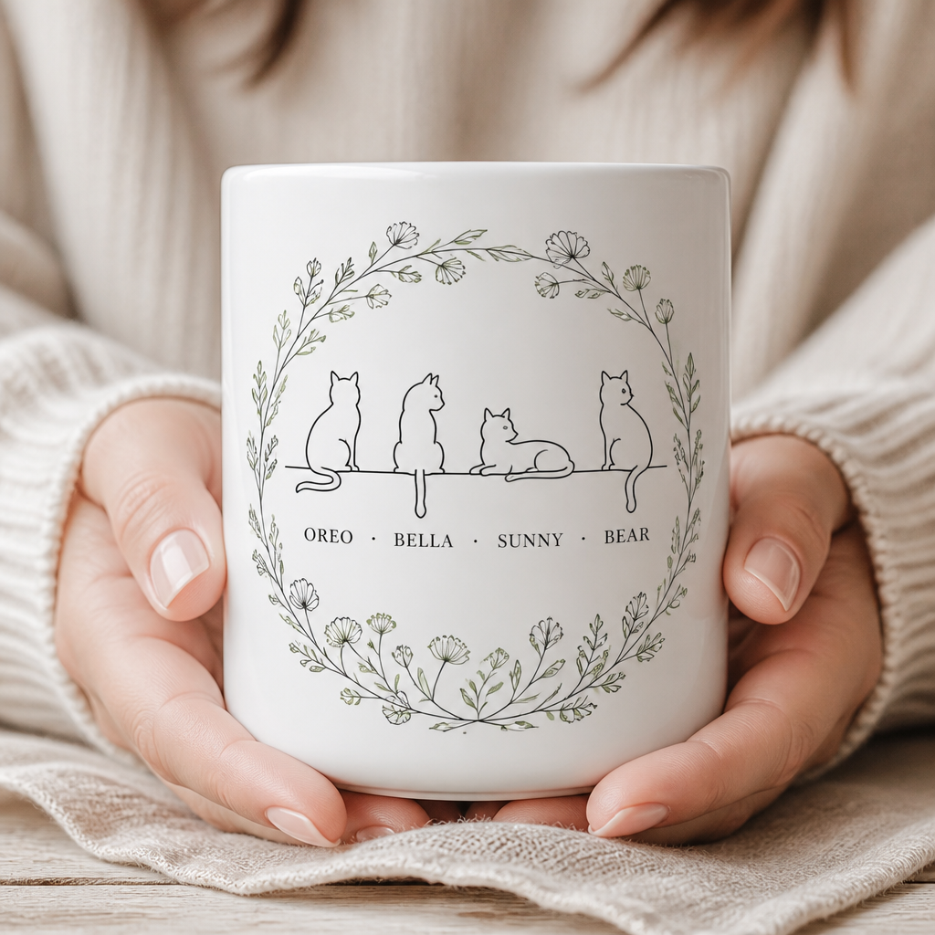 Minimal Line-Art Cats Custom Names Mug - Personalized Mug 990428a9-035f-4d47-8587-f86f61240434.png