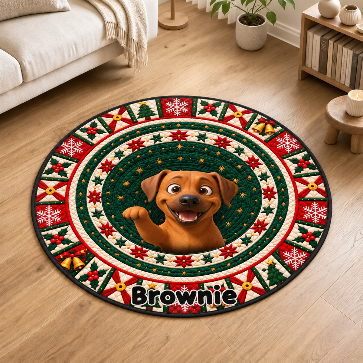 Jingle Bells My Dog Yells 3D Illusion Quilted Rug - Personalized Quilted Mat 994697e6-b56c-4769-b2a8-e17d8bf69a6b-MOCKUP-8.png