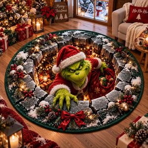 3D Christmas Green Round Rug, Christmas Green Round Fannel Door Mat, Xmas Home Decor, Christmas Decor Winter Wonderland Gift 994b79e6-4c21-4413-9dcf-b235e5b4c0f2-fhghjgh-1-.webp