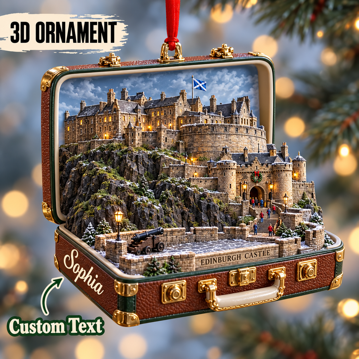 Personalized 3D Edinburgh Castle Suitcase Christmas Ornament – Edinburgh Scotland Travel Souvenir & Gift for Edinburgh Lovers 9956d41d-1e40-49b0-8fda-918a46d6609e-Edinburgh-Castle-3D-Christmas-ornament.png