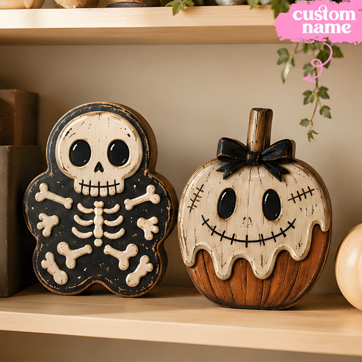 Personalized Halloween Wooden Block Decor, Cute Ghost Cat Pumpkin Skeleton and Owl Tabletop Signs, Custom Name Spooky Fall Home Decorations 99664640-0253-4826-bd60-48ebef17e1ea-6.jpg