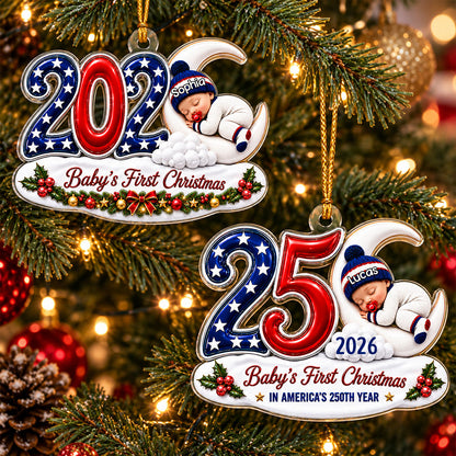Little Baby First Christmas Baby First Christmas 250th Ornament - Personalized Acrylic Ornament 9968495d-8f4c-4667-902a-bce2f508e9ab-1-1-.jpg