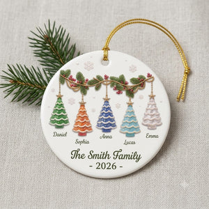 Christmas Tree Ceramic Ornament - Personalized Family Ornaments