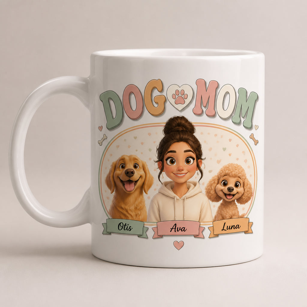 Dog Mom Custom Pet Portrait Mug (Owner + 2 Dogs) - Personalized Mug 998fe907-cde4-4a1f-bef4-a88f05c8900a.jpg