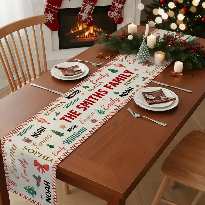 Personalized Family Name Word Christmas Theme Table Runner, Christmas Carpet Runner, Holiday Decoration Gift, Custom Family Christmas Gift 99be6c79-89c6-42a9-a533-8ade32631eb4-dfgdf-7-.webp