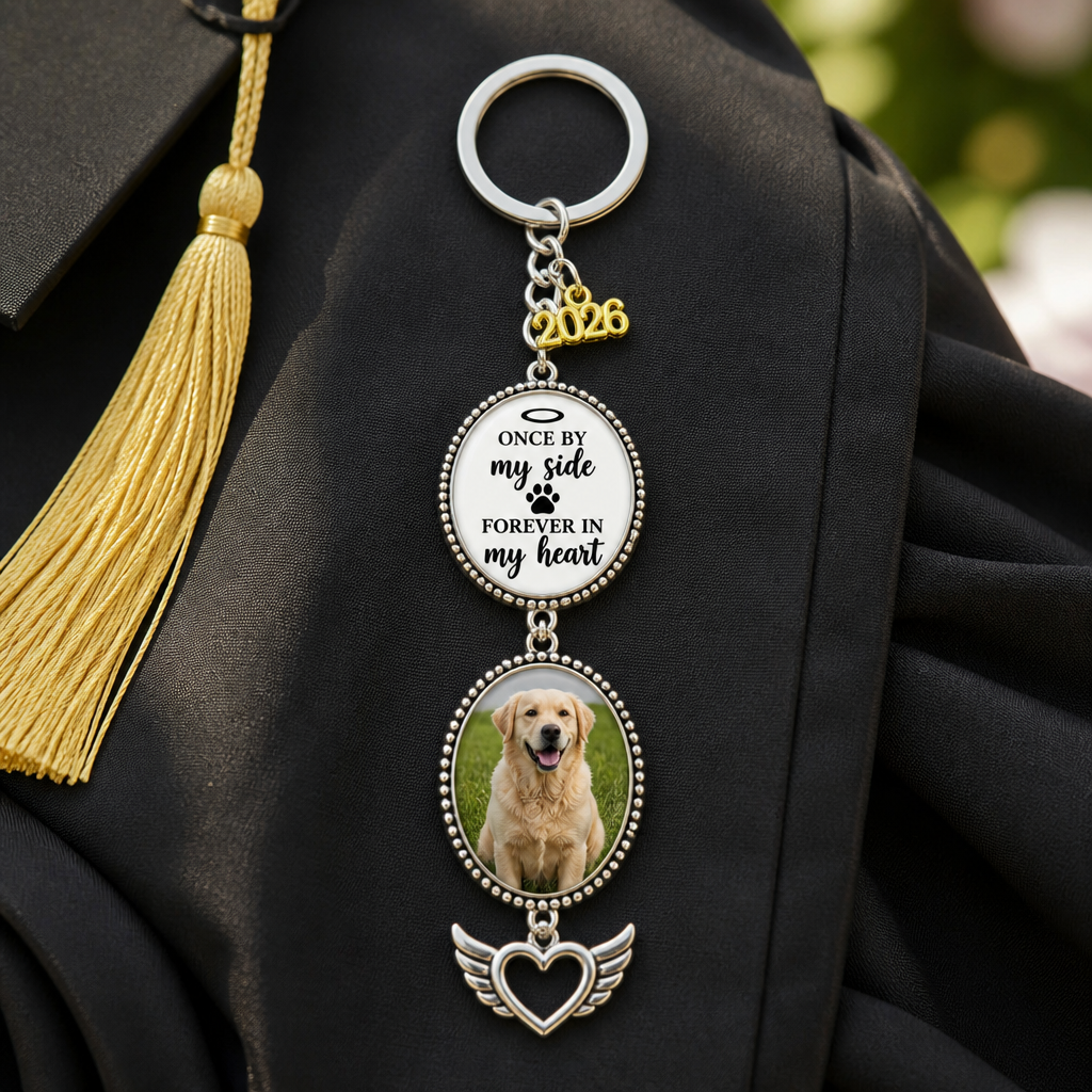 Pet Memorial Graduation Photo Charm Keychain — Once By My Side - Personalized Photo Charm Keychain 99e06a02-7928-4aa5-abc6-09d0c2ee8e0e.png
