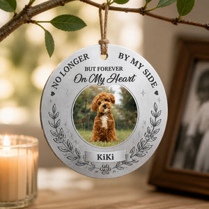 Pet Memorial Aluminum Ornament — No Longer By My Side - Personalized Aluminum Ornament 99ee6caa-dd2b-4b8b-b58e-a184a3251e69.jpg