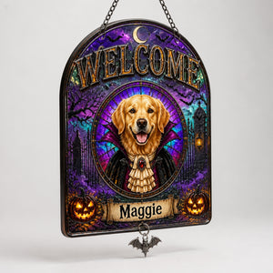 Halloween Pet Vampire Welcome Garden Flag - Personalized 1 Layered Suncatcher with Charm 99f0ca76-1a40-4524-8686-c0586715125b.jpg