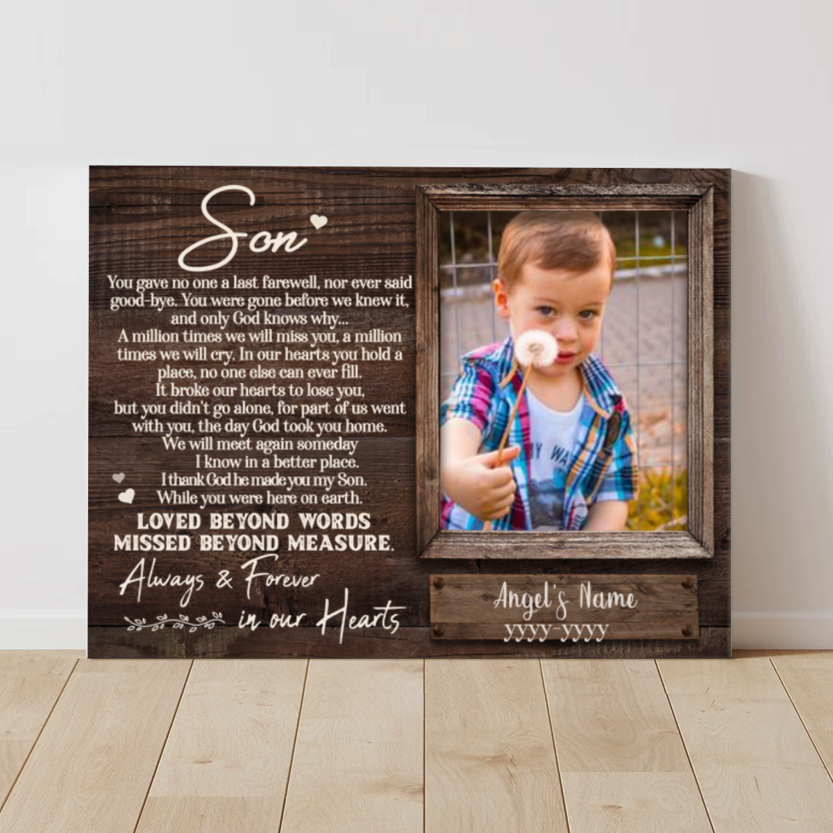 Personalized Memorial Gifts For Loss Of Daughter, Memorial Canvas, Picture Frame for Lost Loved One