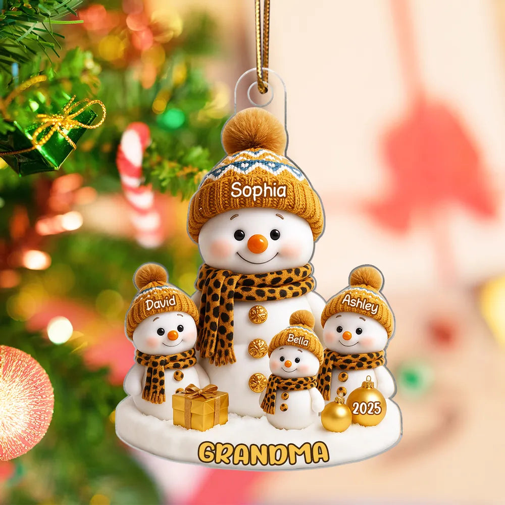 Grandma's Little Snowman Personalized Acrylic Ornament, Christmas Gift for Grandma