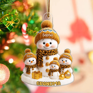 Grandma's Little Snowman Personalized Acrylic Ornament, Christmas Gift for Grandma