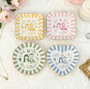 Custom Engagement Ring Dish, Personalized Engagement Gift for Bride, Engaged Jewelry Dish for Her, Custom Wedding Jewelry Tray