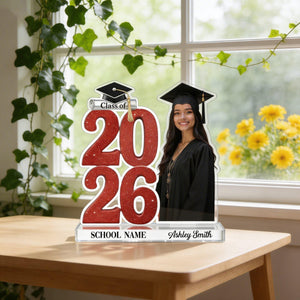 Custom Photo Graduation Acrylic Plaque, Class of 2026 Photo Gift Personalized Grad Keepsake