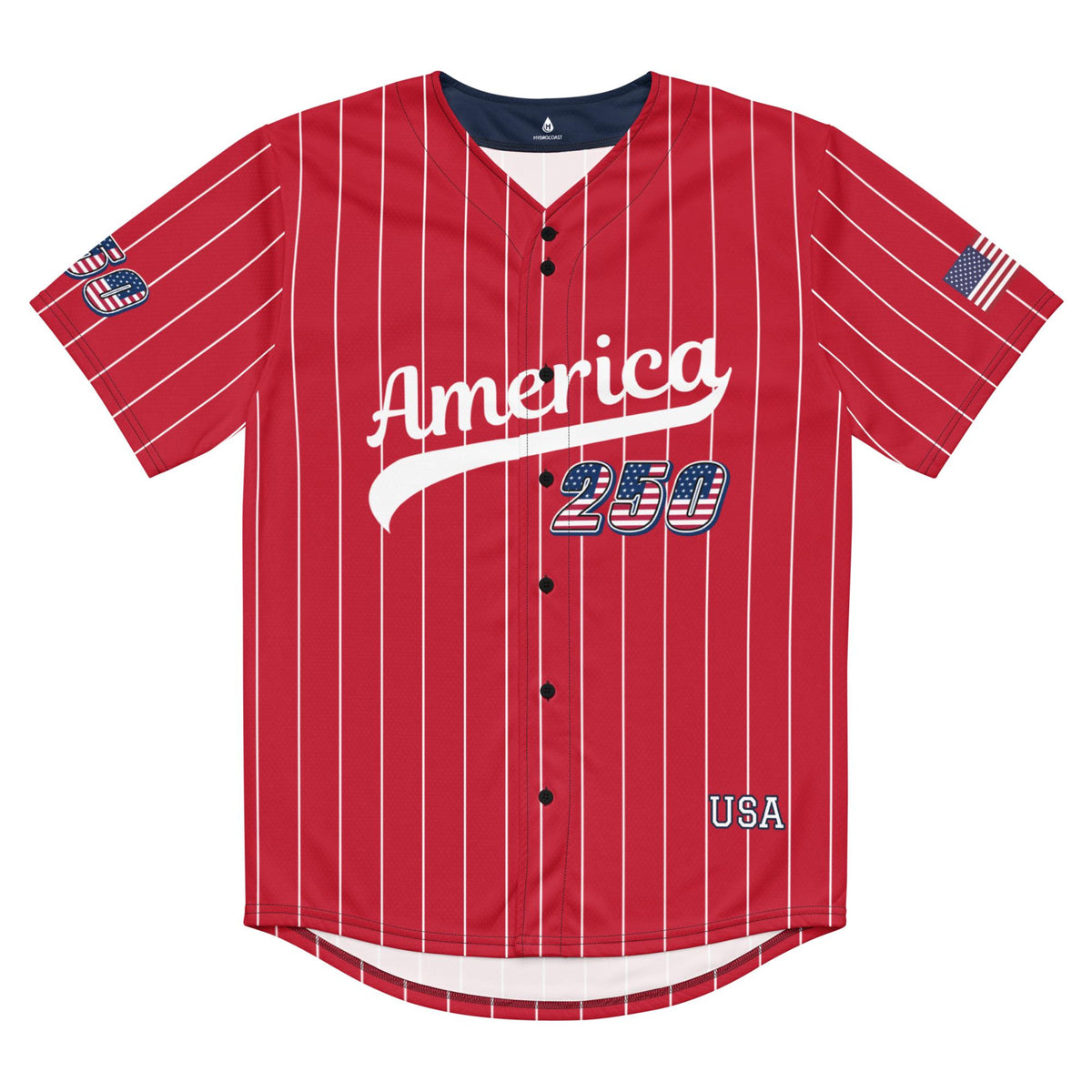Personalized USA 250th Baseball Jersey, Red White and Blue, Custom Patriotic Shirt, Independence Day Apparel, 4th of July