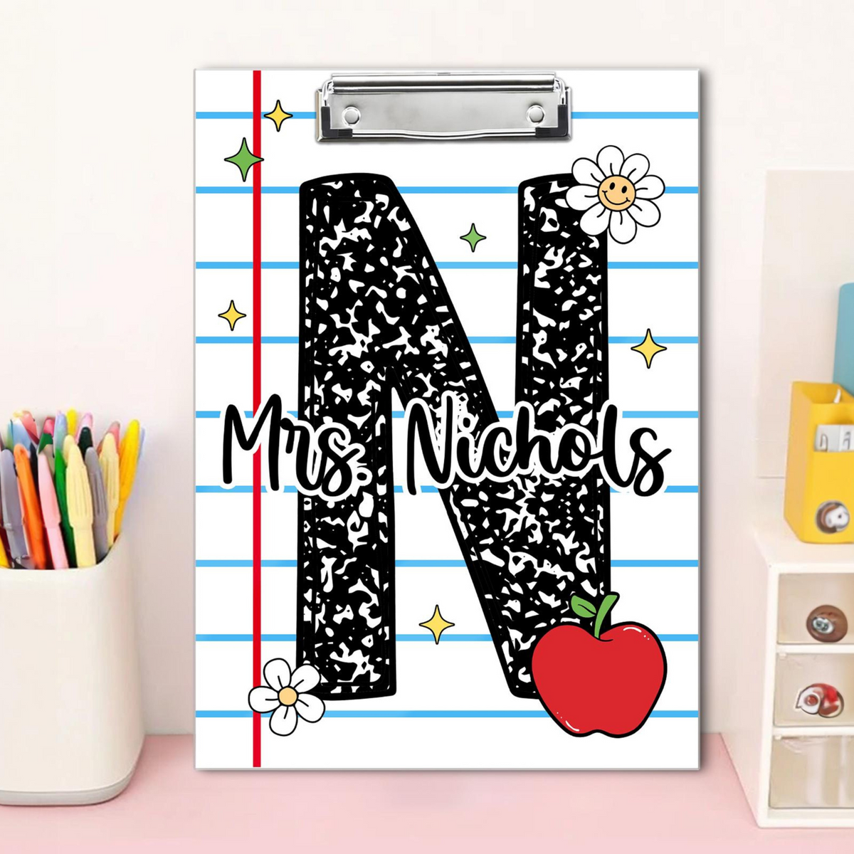 Personalized Teacher Clipboard, Custom Teacher Clipboard, Teacher Appreciation Gifts, Kindergarten Teacher Gift, Teacher Initial Name Gift