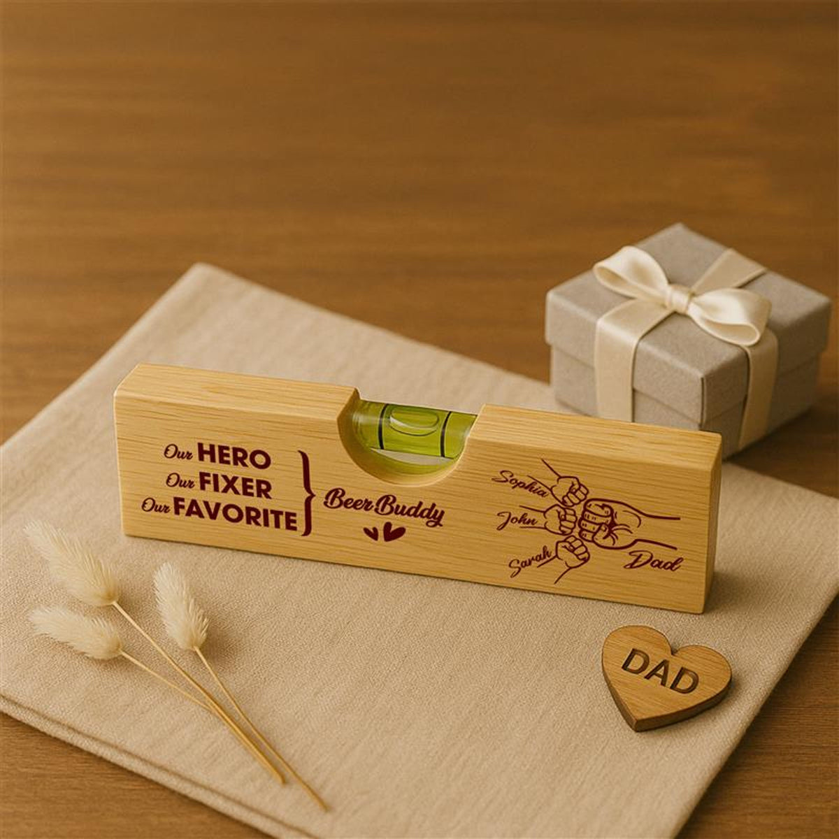 Dad Our Fixer Our Hero - Personalized Bottle Opener - Gift For Dad, Father's Day, Birthday Gift